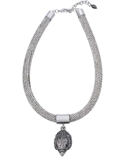 Kurt Geiger Pavé Collar Pendant Necklace - White