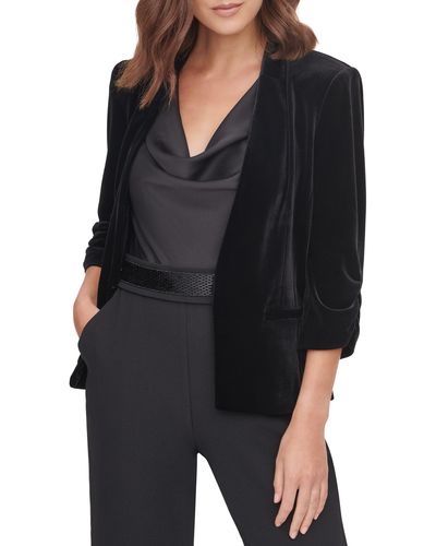 Eliza J Velvet Blazer - Black