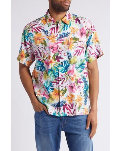 Tommy Bahama Garden Of Hope & Courage Tropical Short Sleeve Performance Button-up Shirt - Multicolor