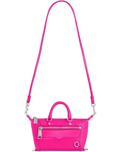 Rebecca Minkoff Micro Mini M.a.b. Leather Crossbody Bag - Pink