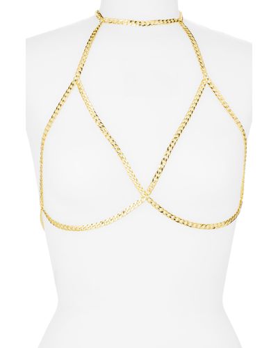 VIDAKUSH Curb Chain Bikini Body Jewelry - White