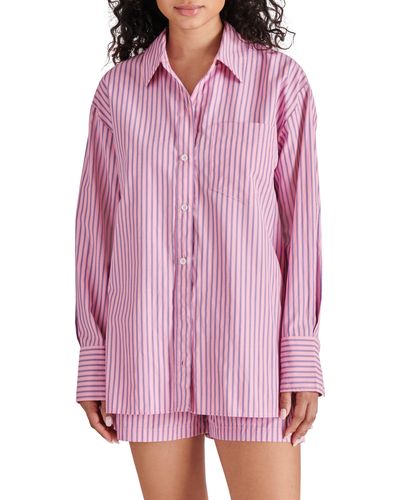 Steve Madden Murphy Stripe Button-up Shirt - Pink