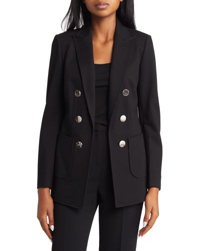 Anne Klein Faux Double Breasted Jacket - Black