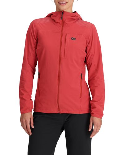 Outdoor Research Ferrosi Water Resistant Duraprint Hooded Jacket - Red