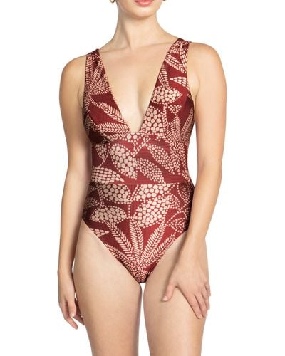 Robin Piccone Romy Plunge One-piece Swimsuit - Pink