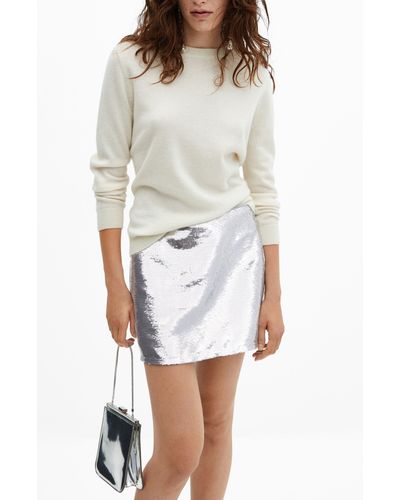 Mango Sequin Miniskirt - Metallic