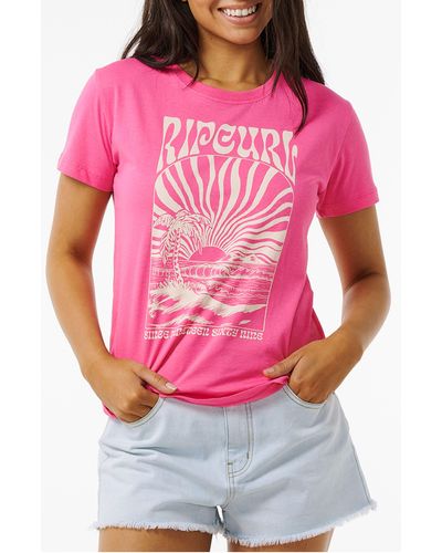 Rip Curl Heatwave Graphic T-shirt - Pink