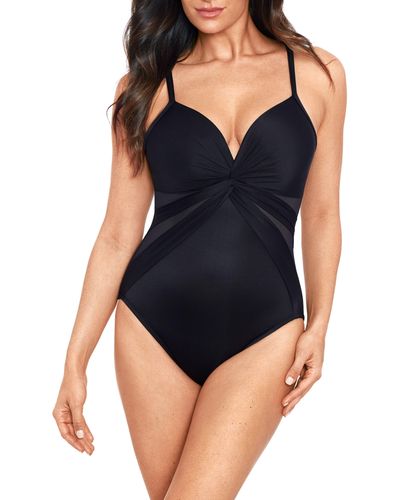 Miraclesuit Network News Bell One-piece Swimsuit - Blue