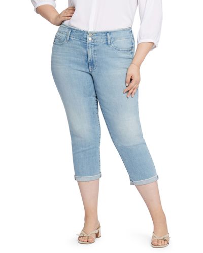 NYDJ Chloe Hollywood Cuffed Capri Jeans - Blue