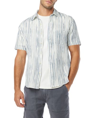 Joe's Scott Stripe Short Sleeve Button-up Shirt - White