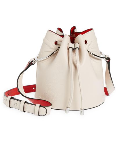 Christian Louboutin By My Side Grained Calfskin Leather Bucket Bag - Natural