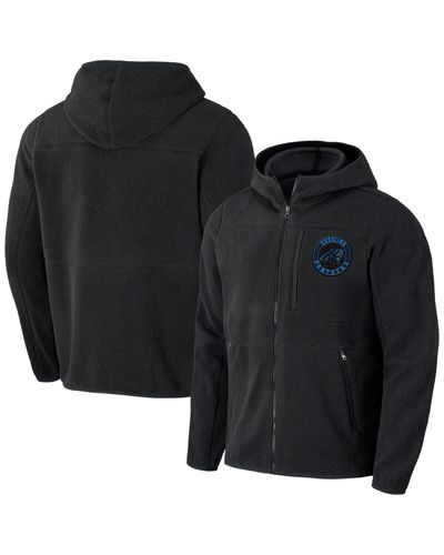 NFL X DARIUS RUCKER Collection By Fanatics Carolina Panthers Sherpa Full-zip Hoodie At Nordstrom - Black