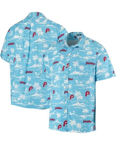 Reyn Spooner Philadelphia Phillies Vintage Short Sleeve Button-up Shirt At Nordstrom - Blue