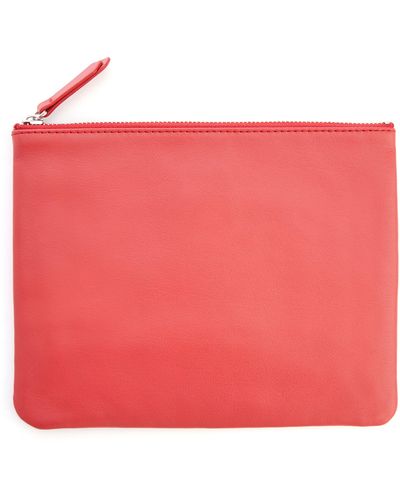 ROYCE New York Leather Travel Pouch - Red