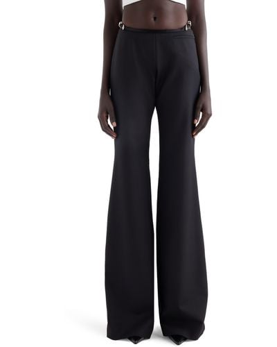 Givenchy Voyou Wool Blend Flare Leg Pants - Black