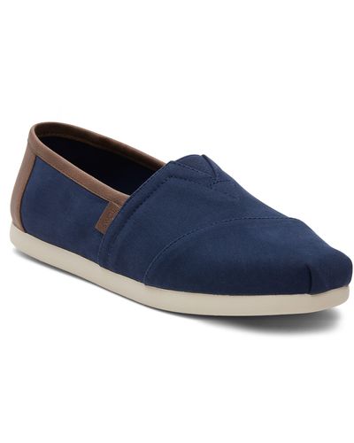 TOMS Alpargata Faux Leather Trim Slip-on Sneaker - Blue