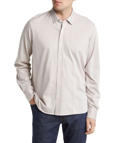 34 Heritage Star Dot Print Cotton Button-up Shirt - Gray