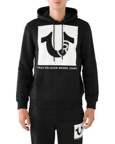 True Religion Studded Logo Pullover Hoodie - Black