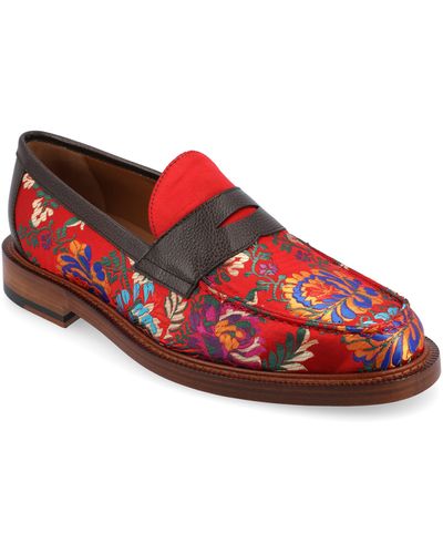 Taft The Fitz Floral Brocade Penny Loafer - Red