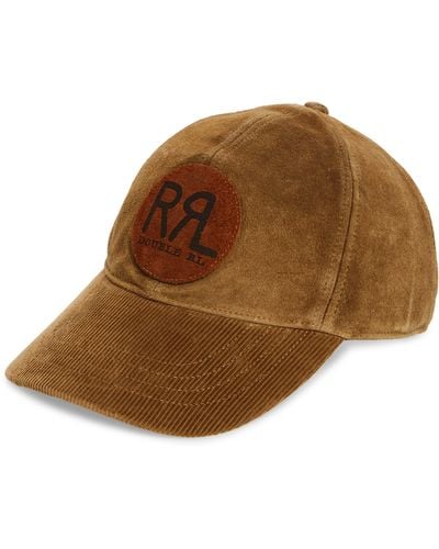 Ralph Lauren Roughout Leather Baseball Cap - Brown