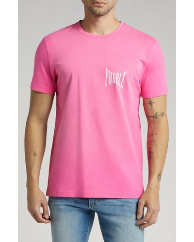Purple Brand Logo Cotton Graphic T-shirt - Pink
