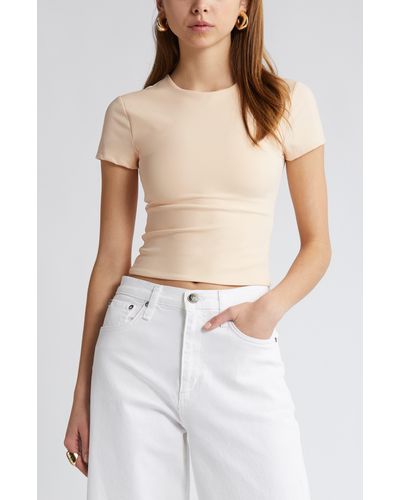Open Edit Smooth Edit Short Sleeve Top - White