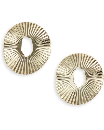 Nordstrom Pleated Circle Statement Earrings - Metallic