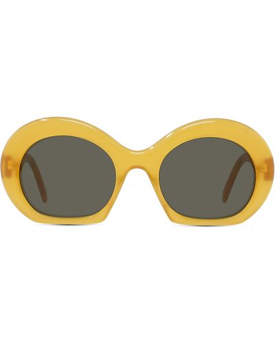 Loewe Curvy 54mm Round Sunglasses - Yellow
