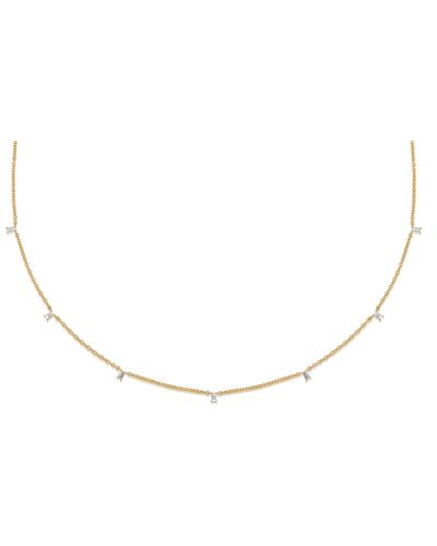 EF Collection Baguette Diamond Bar Necklace - White