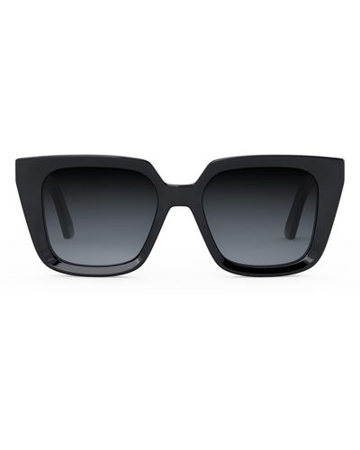 Dior 'midnight S1i 53mm Square Sunglasses - Black
