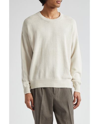 Visvim Oversize Cotton & Linen Sweater - White