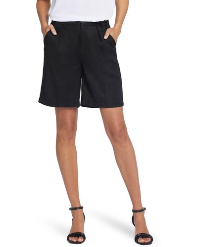 NYDJ Relaxed Linen Blend Shorts - Black