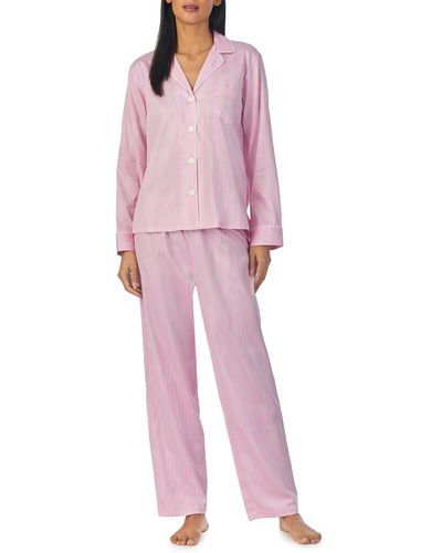 Lauren by Ralph Lauren Print Cotton Blend Pajamas - Pink