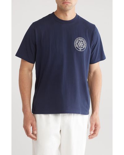 Museum of Peace & Quiet Wellness Center Cotton Graphic T-shirt - Blue