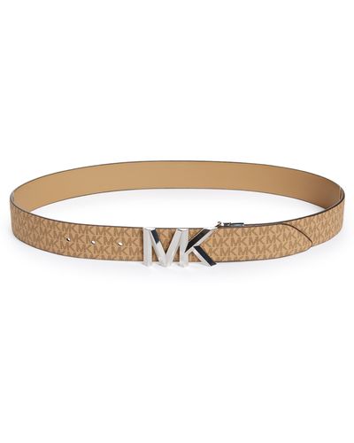 MICHAEL Michael Kors Monogram Reversible Leather Belt - Multicolor