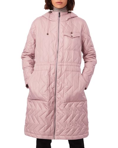 Bernardo Zigzag Quilted Water Resistant Recycled Polyester Jacket - Pink