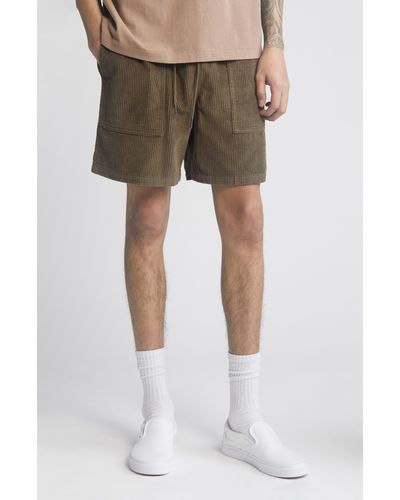 BP. Elastic Waist Corduroy Shorts - Multicolor