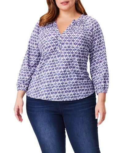 NZT by NIC+ZOE Nzt By Nic+zoe Mixed Medallion Top - Blue