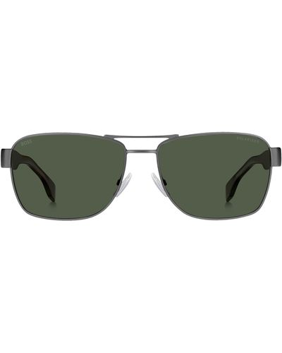 BOSS 60mm Polarized Rectangular Sunglasses - Green