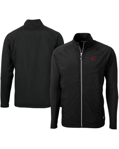 Cutter & Buck Cincinnati Reds City Connect Adapt Eco Knit Hybrid Recycled Full-zip Jacket At Nordstrom - Black