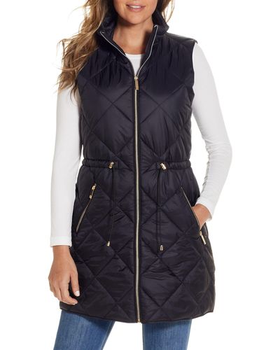 Gallery Diamond Quilted Puffer Vest - Blue