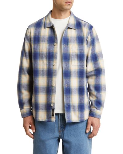 Vans Pemberton Check Flannel Button-up Shirt Jacket - Blue
