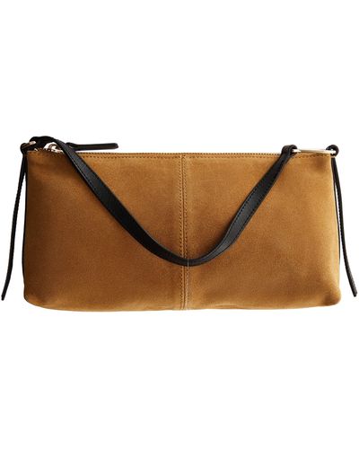 Mango Leather Top Handle Bag - Brown