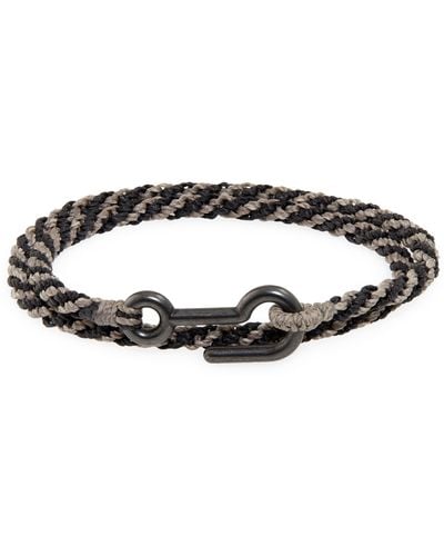 Caputo & Co. Utility Hook Macramé Double Wrap Bracelet - Black