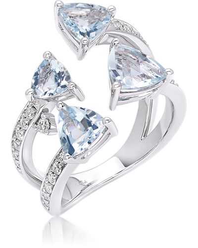 Hueb Mirage Aquamarine & Diamond Open Ring - Blue
