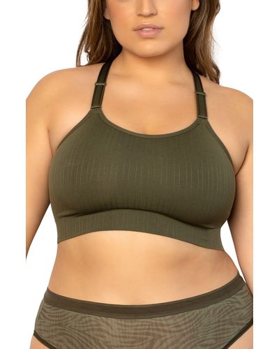 Curvy Couture Smooth Seamless Comfort Wireless Bralette - Green
