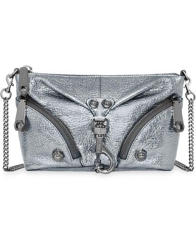 Rebecca Minkoff Mini Julian Leather Crossbody Bag - Gray
