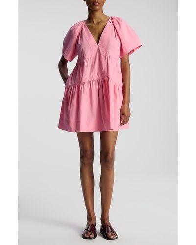 A.L.C. A. L.c. Camila Tiered Cotton Minidress - Pink