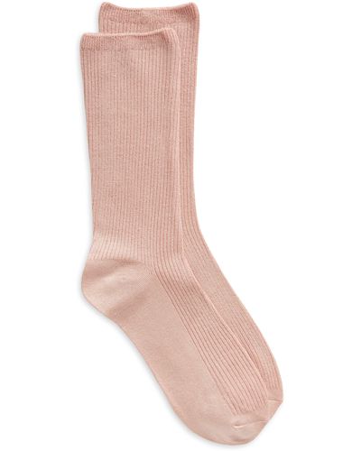 Nordstrom Rib Crew Socks - Pink