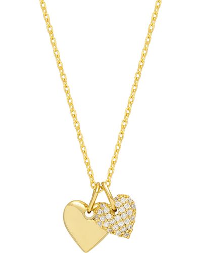 Estella Bartlett Double Heart Charm Necklace - Metallic